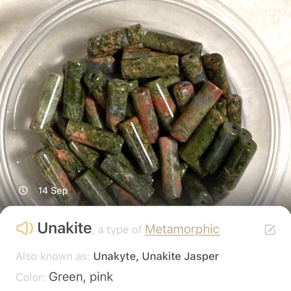 Rustic Natural Green Waterdrop Unakite Necklace, Genuine Gemstone + Copper Chain - Picture 11 of 12